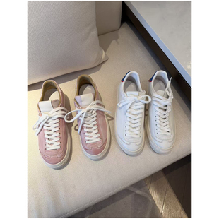 脚感超赞 莼牛皮内里羊皮复古厚底百搭休闲板鞋 W2117 颖颖家