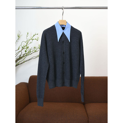 【颖颖家】早秋文艺范儿领子可拆卸两件套绵羊毛针织衫开衫W1127