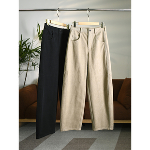 休闲牛仔裤 立体剪裁高腰微弧形镰刀裤 雾面磨毛 W1523 颖颖家