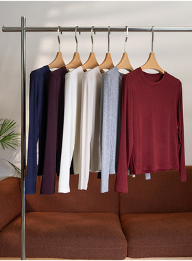 一定要两件以上去收 超软糯简约L、、、P纯羊毛针织打底T恤 W1690