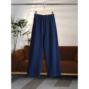 W1951 26早春日系高密织圈棉立裁直筒阔腿松紧腰卫裤 颖颖家