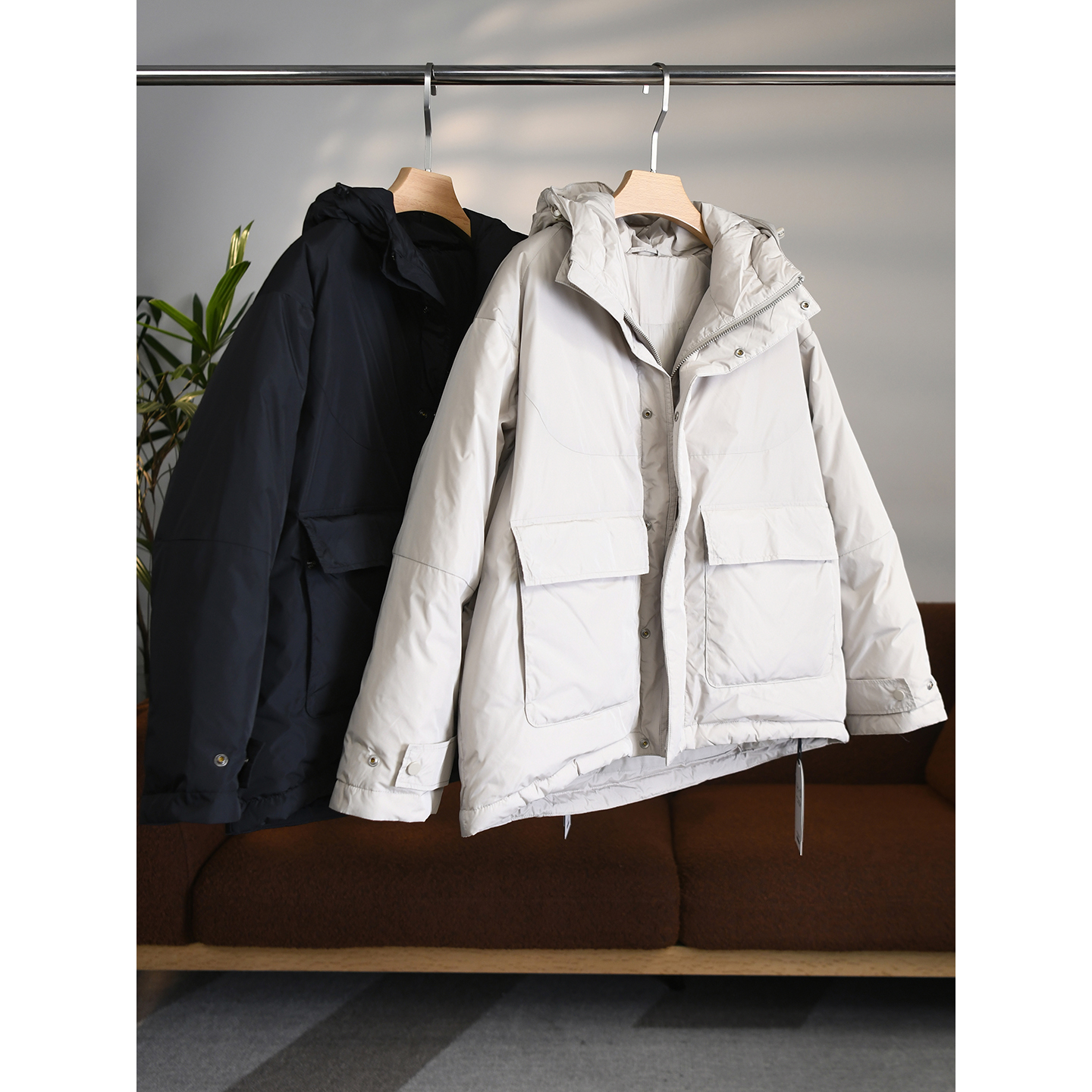 颖颖家 超保暖日系宽松连帽大口袋廓形95鹅绒羽绒服 不挑人 W1779