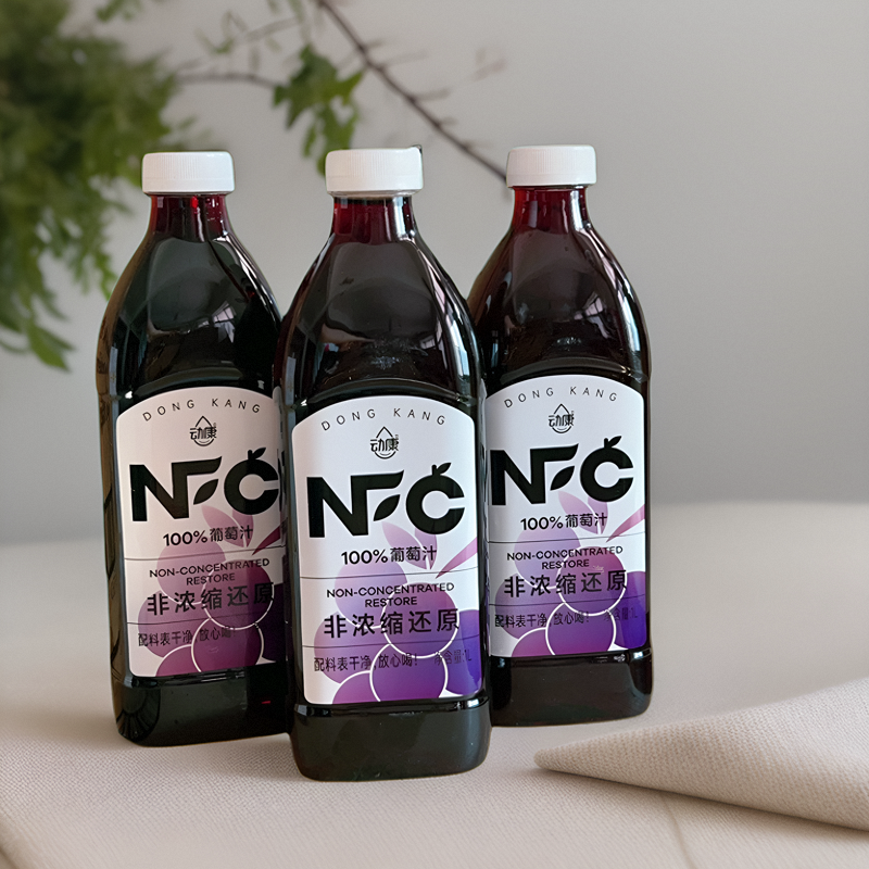 动康nfc100%葡萄汁果汁饮料1l大瓶非浓缩还原饮料鲜榨原汁健康
