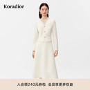 假两件法式 修身 气质绵羊毛亮片绣连衣裙 新款 珂莱蒂尔2025年冬季