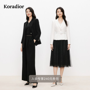 外套女气质西服上衣 珂莱蒂尔2025年三醋酸职业西装 盈动绽放