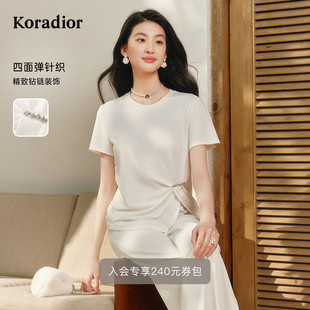 简约舒适套头设计感针织小衫 新款 珂莱蒂尔2025夏季 女 风雅新舒