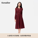 珂莱蒂尔2025秋新羊毛显瘦A字肌理感针织连衣裙 星光针织