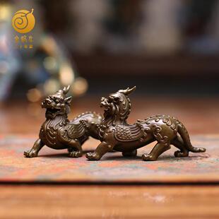 10#天禄貔貅独角兽黄铜铜器居家玄关书房摆件礼品铜工艺品