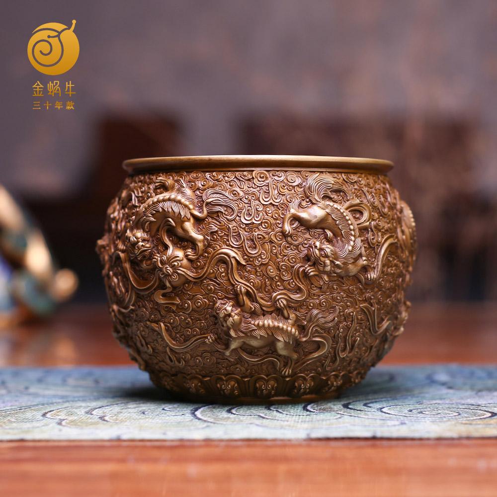 事事如意缸黄铜摆件办公室书房