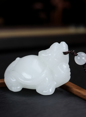 新疆和田玉龙龟手把件