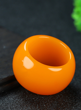 新疆和田玉黄玉扳指大拇指环