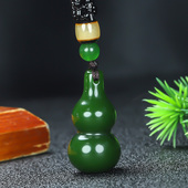 和田玉葫芦吊坠碧玉葫芦挂件天然玉石菠菜绿福禄寿玉挂件坠项链坠