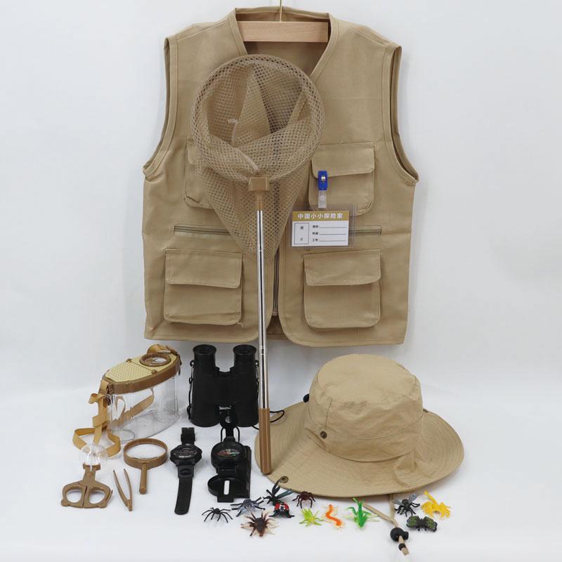 儿童探险家服装户外昆虫探索冒险家角色扮演出服考古学家渔夫帽子