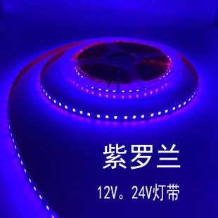 紫罗兰粉紫色灯带 24V2835裸板防水粉紫120珠LED软灯条偏紫 12V