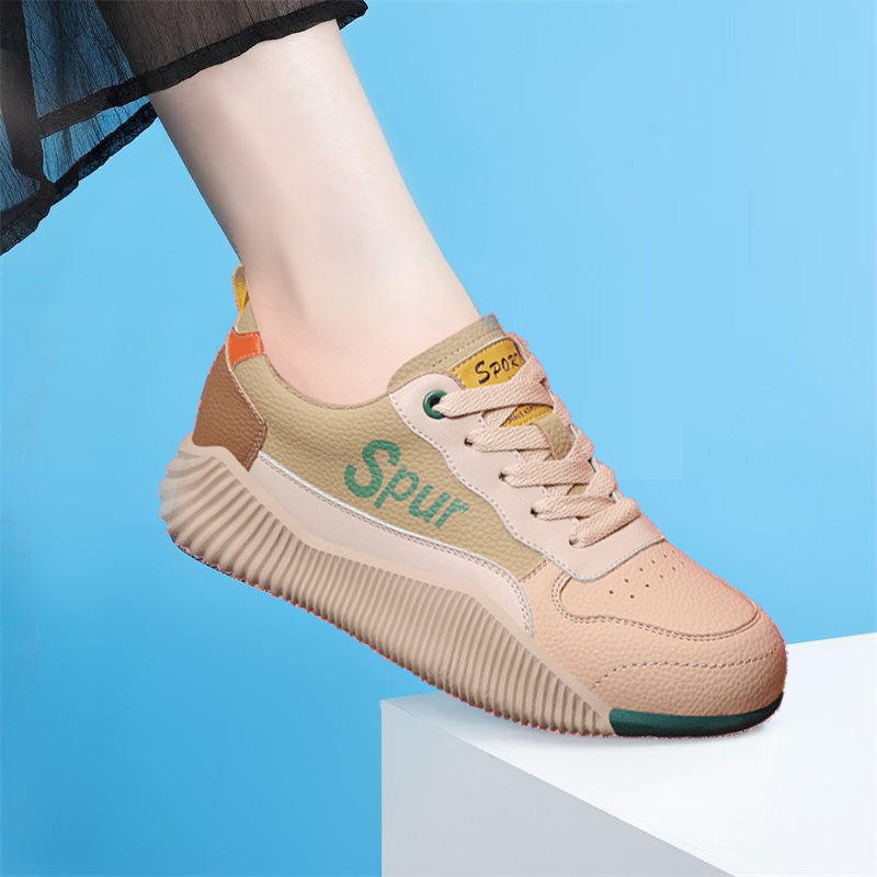 气质春款旅游鞋女款真皮女士休闲鞋子2026新款平底跑步运动软底鞋