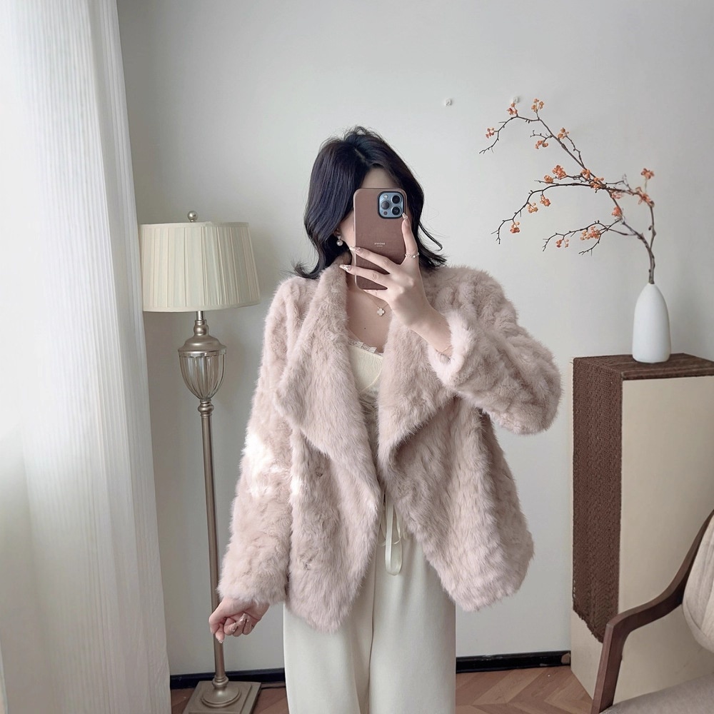 环保皮草女2025冬季皮毛一体保暖毛毛外套超好看气质貂绒大衣宽松