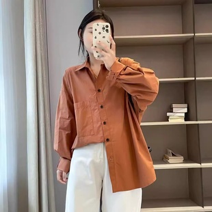 学院风刺绣大版 24年秋款 女宽松休闲韩版 长袖 日系衬衣显瘦 衬衫