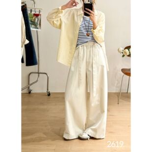 2026年春款休闲裤女系绳裤子宽松休闲韩版慵懒风新款裤子亲肤长裤