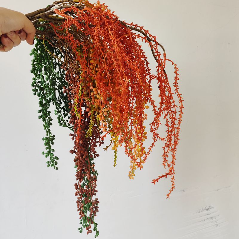 仿真多肉植物佛珠情人泪佛豆手感胶垂吊吊兰园艺室内绿植挂件配材
