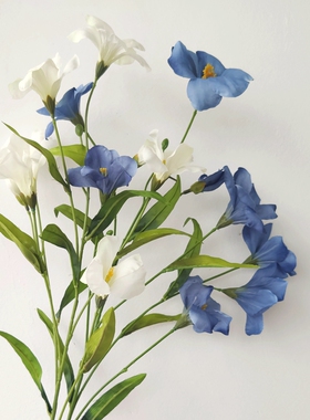 仿真油桐花 蓝色花材 自然复古风 家居装饰 花艺造景空间布置花艺