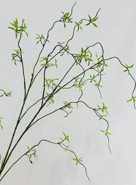 小清新植物落地柳枝批发装饰树枝家居仿真柳条仿真塑料多色柳芽