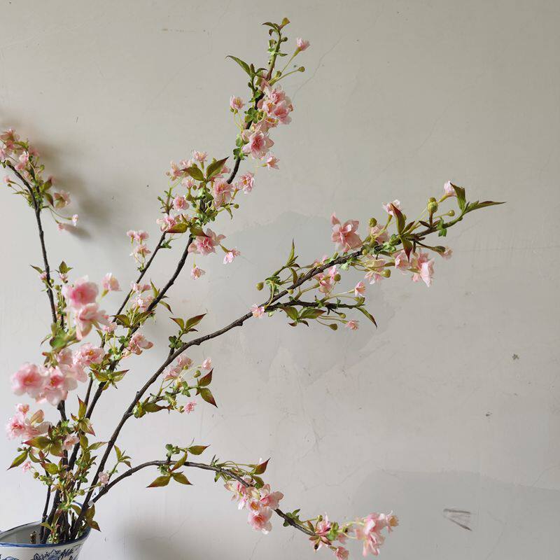 兰蔻长枝仙女樱花仿真花桃花落地插花花艺装饰摆件汉服摄影道具