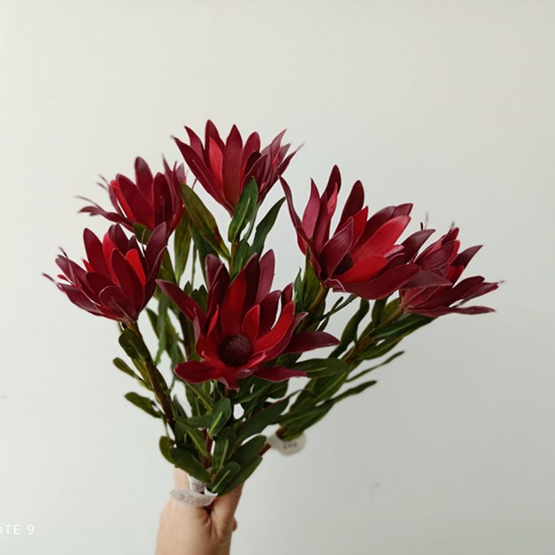 仿真花酒红色手感木百合样板房婚礼装饰花 造景 插花配