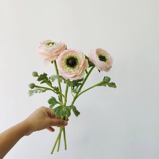 仿真花毛茛客厅高品质仿真花装饰绢花花束粉花卉假花花艺手捧配材