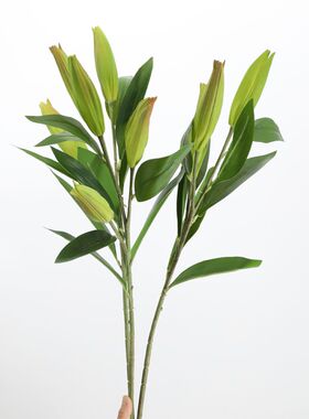 软胶百合花蕾仿真花家居装饰插花配材手捧花百合花苞含苞待放百合