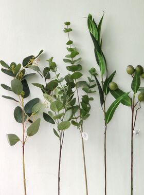 北欧风仿真尤加利果子婚礼插花