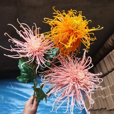 仿真花手感龙爪菊中式菊花火树银花家居装饰花艺造景摄影道具假花