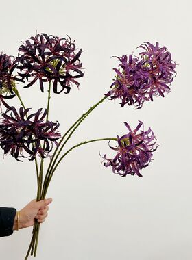 高端花艺百子莲仿真花假花家居餐桌客厅摆件花紫色系样板间装饰花