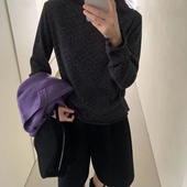 韩系波点木耳边半高领打底时尚 about moon2026春季 上衣女61765