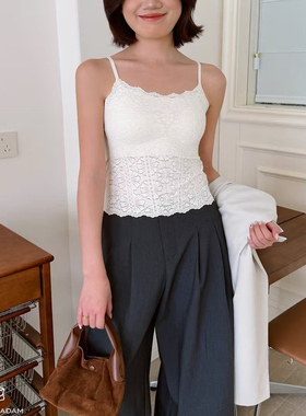 naive madam内目正品2025秋季松绒系片花吊带背心女蕾丝打底25263