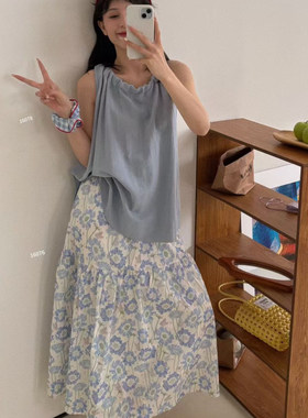 tavi2026夏季碎花半身裙女