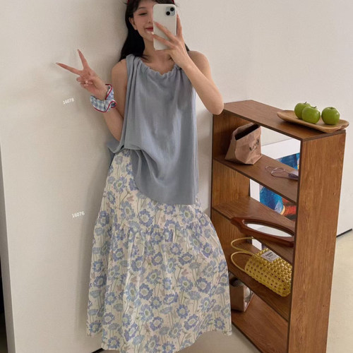 tavi2026夏季碎花半身裙女