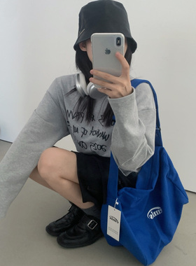 about moon2025秋季韩代慵懒字母磨毛T恤宽松大版显瘦百搭女52521