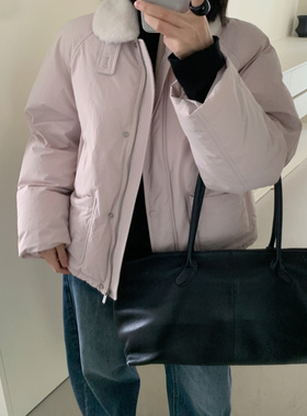 about moon2025冬季青果羊羔毛领爆款90绒羽绒简约时尚百搭61910