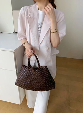 OVERRICH2025夏季短袖西装防晒超嫩韩系个性时尚女上衣通勤17615