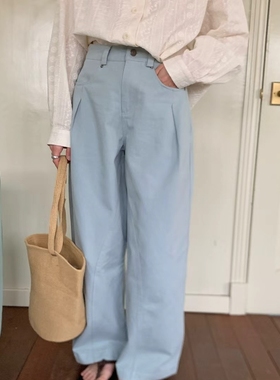韩货wander2025秋季新款高腰弯刀裤休闲裤女纯棉舒适百搭35600