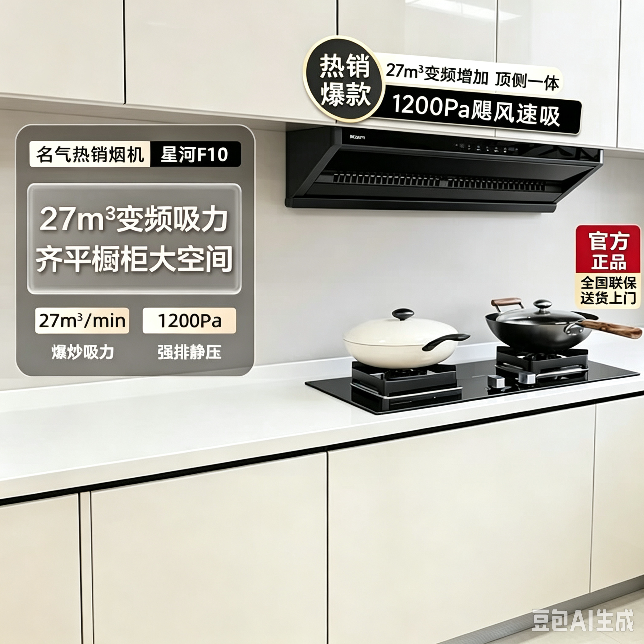 老板名气A388-F10/A355-F3顶侧一体超薄油烟机大吸力家用烟灶套装