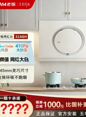老板21A5H油烟机侧吸黑洞系列大吸力烟灶套装家用厨房21A16H白色
