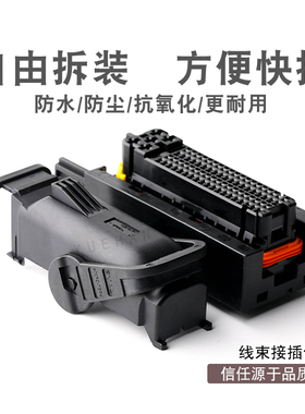 81孔ECU接插件1355171-1电汽车脑插头DJ7811-1 3.5-21配端子后盖