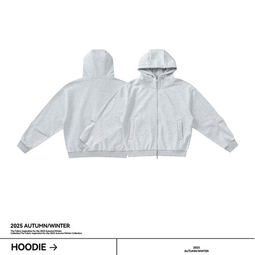 蚕丝羊毛宽松廓形加绒连帽卫衣