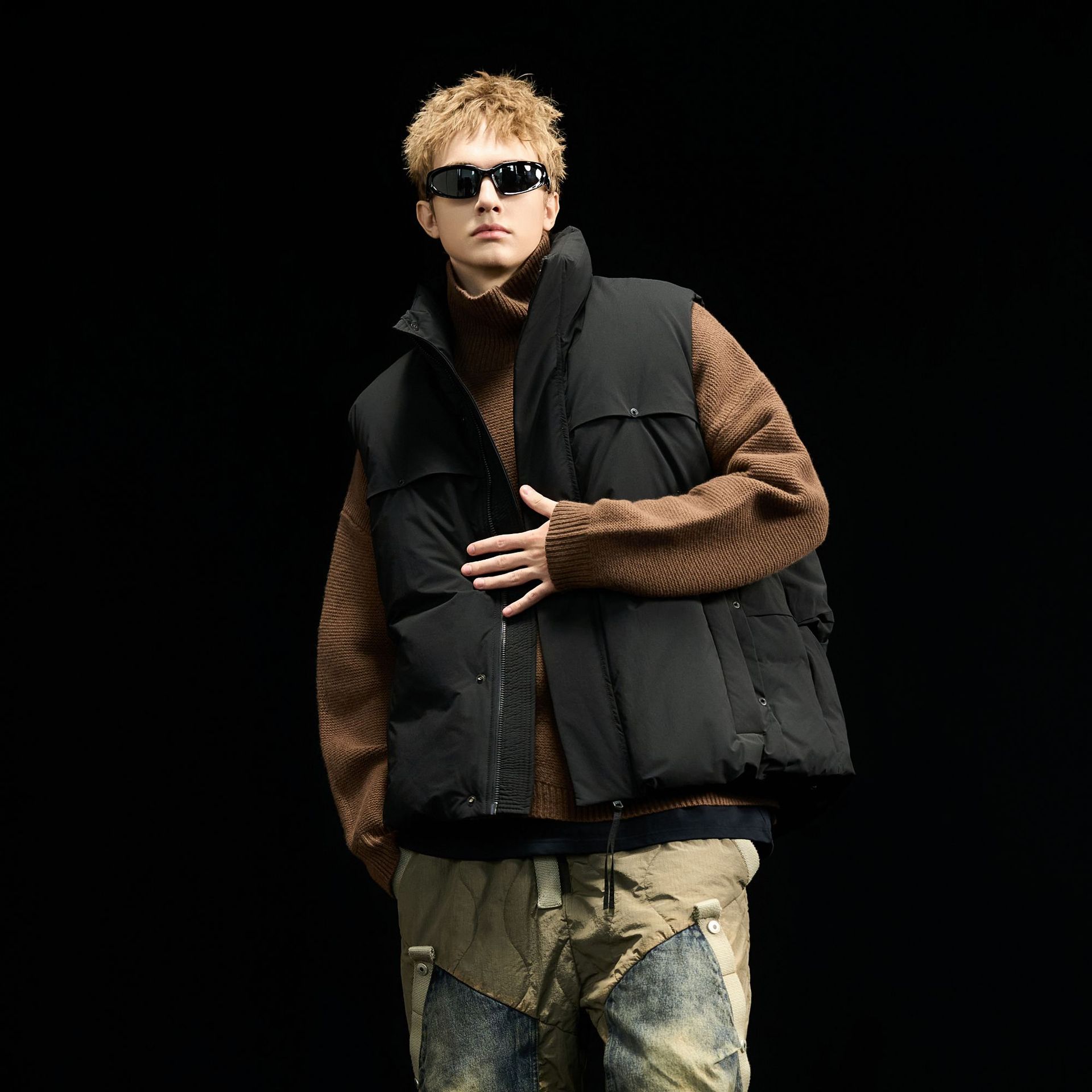 易麦25冬新潮牌搭情侣羽绒马甲