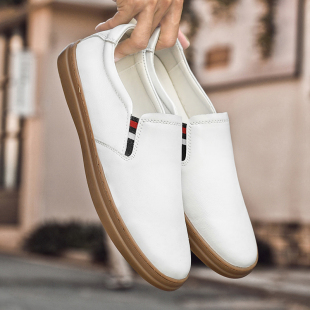 男真皮透气软底一脚蹬英伦高端乐福鞋 牛筋底男鞋 头层牛皮休闲皮鞋