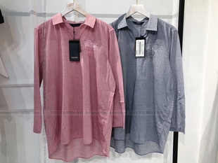 女士成人款薄款棉质两用袖衬衫