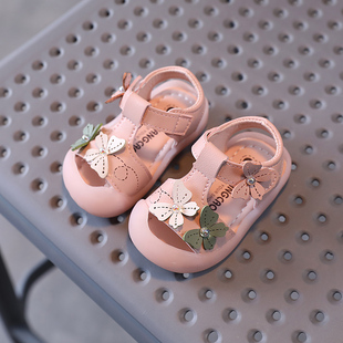 女宝宝0 女童公主鞋 1岁2软底防滑学步鞋 婴儿凉鞋 休闲小童包头夏季