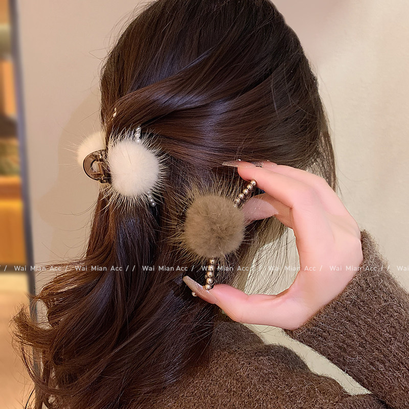 氛围感毛球小抓夹女气质韩版珍珠刘海侧边夹高级感半扎小发夹新款,饰品/流行首饰/时尚饰品新,发饰,淘宝优惠券,粉丝福利购,淘宝优惠卷