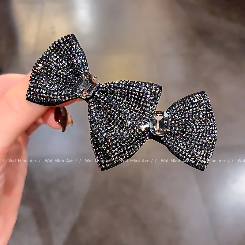 时尚满钻蝴蝶结发夹侧边夹